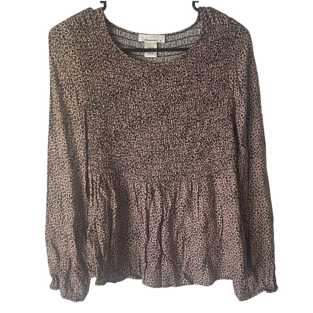 Urban Romantics Women's Size Medium Cheetah Babydoll Top
